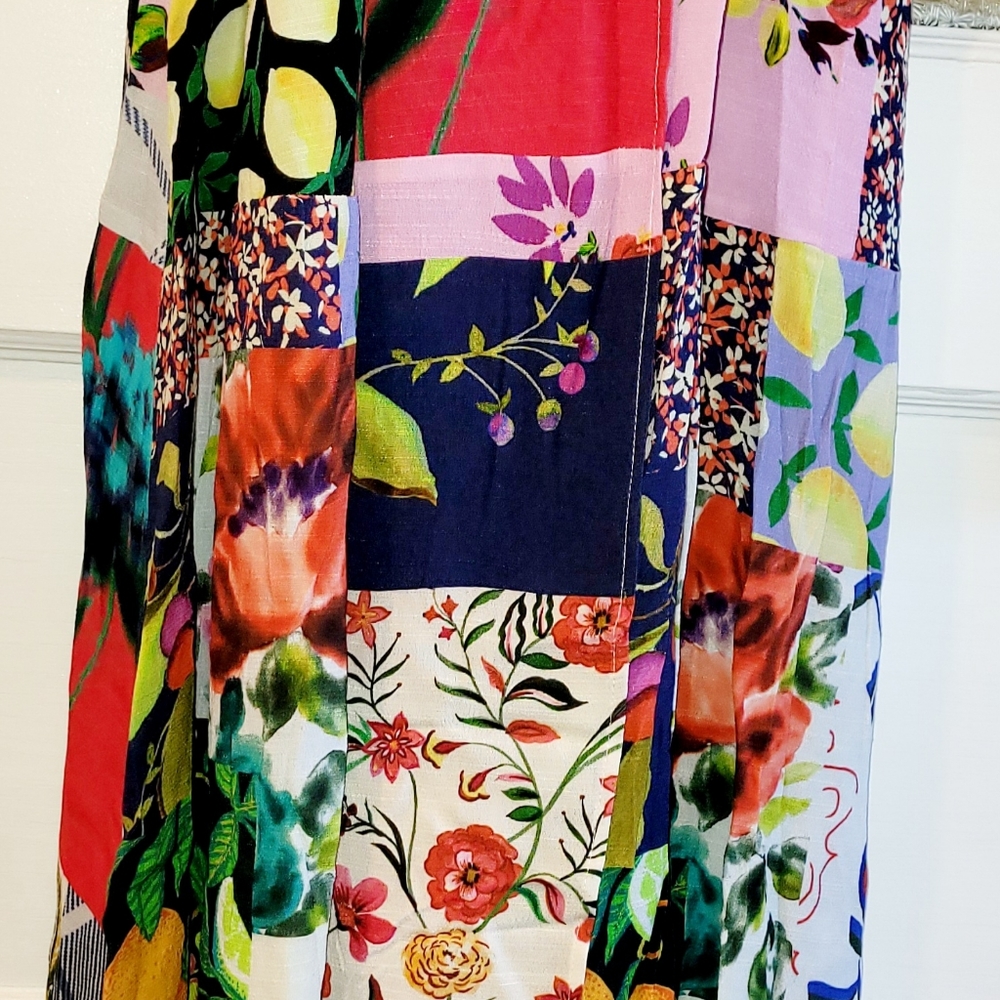 NWT-❤️-Desigual-Strappy Beach-Patch Work Wrap Maxi Dress-Size XS - Picture 8 of 16